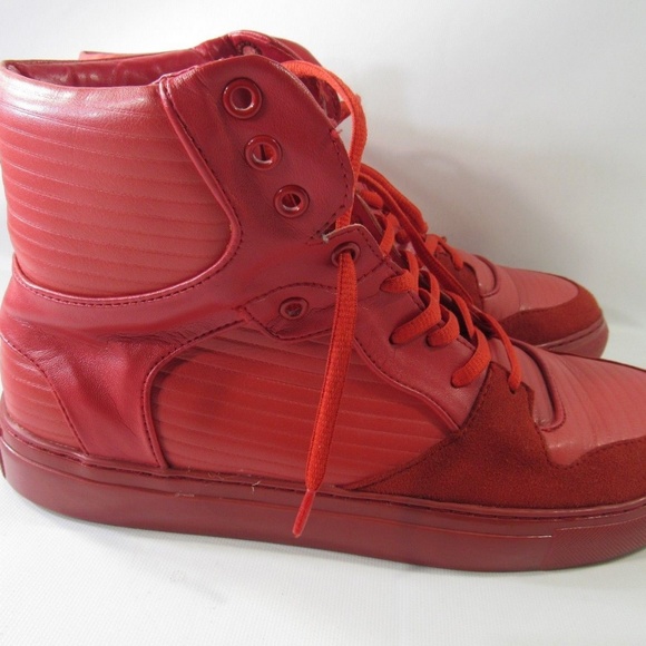 Balenciaga Size 9 Red Pleated Trainers Mens L3D26